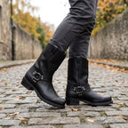 Oswin | Men's Mid-Calf Cowboy Boots, Harness Style Western Boots | My Sweet Wardrobe