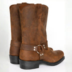Oswin | Men's Mid-Calf Cowboy Boots, Harness Style Western Boots | My Sweet Wardrobe