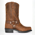 Oswin | Men's Mid-Calf Cowboy Boots, Harness Style Western Boots | My Sweet Wardrobe