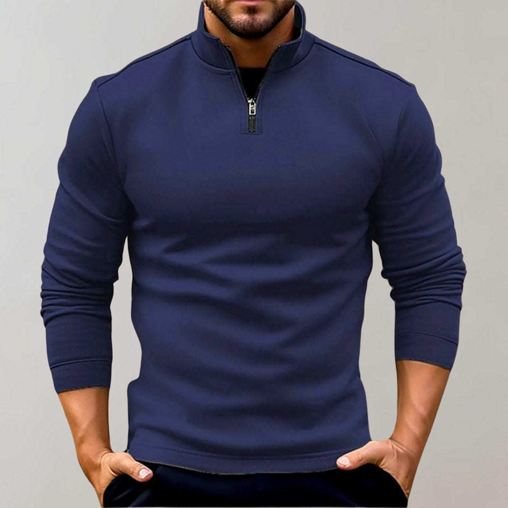 Otto | Men's Jumper with Zip, Versatile Knit Jumper | My Sweet Wardrobe | Black