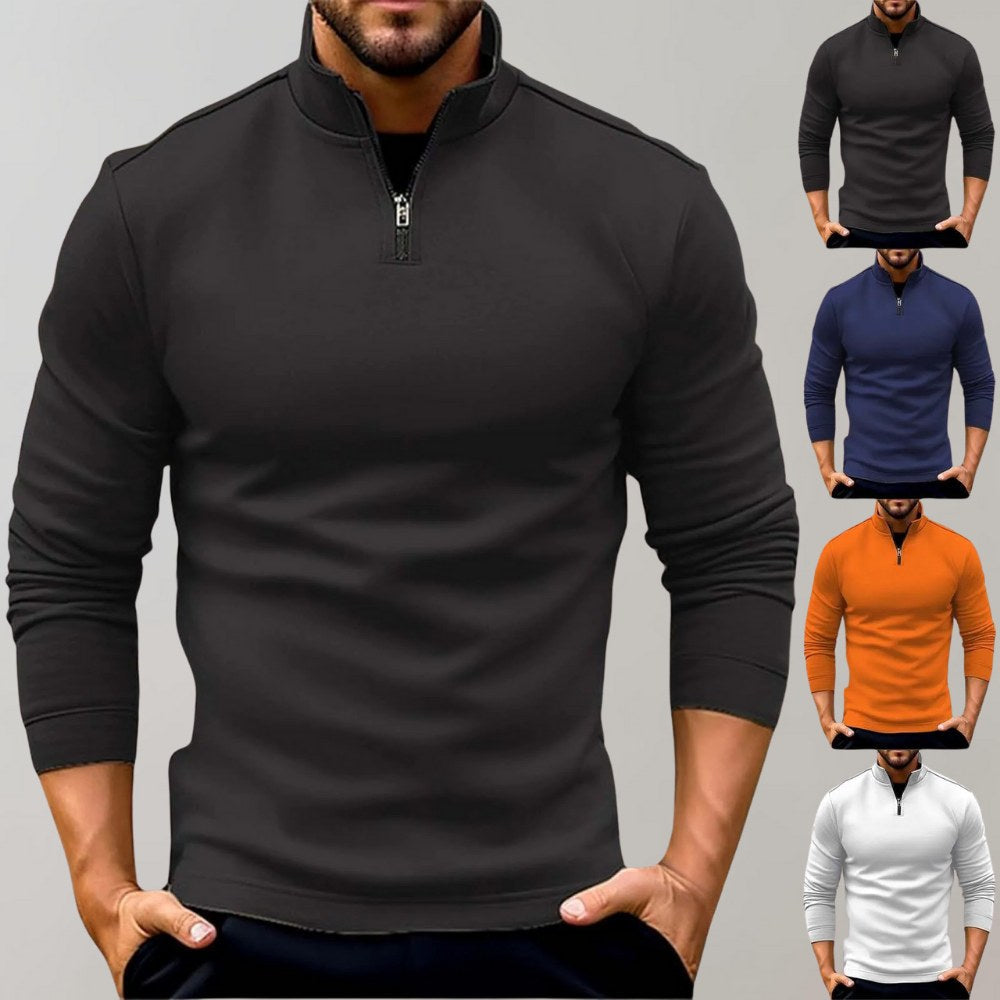Otto | Men's Jumper with Zip, Versatile Knit Jumper | My Sweet Wardrobe | Black