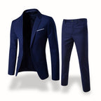 Owen | Men's Formal Two-Piece Suit, Slim-Fit Blazer Suit | Dressific | Navy