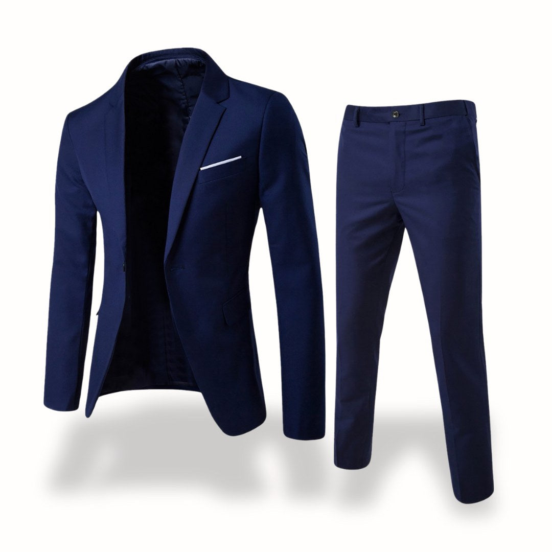 Owen | Men's Formal Two-Piece Suit, Slim-Fit Blazer Suit | Dressific | Navy