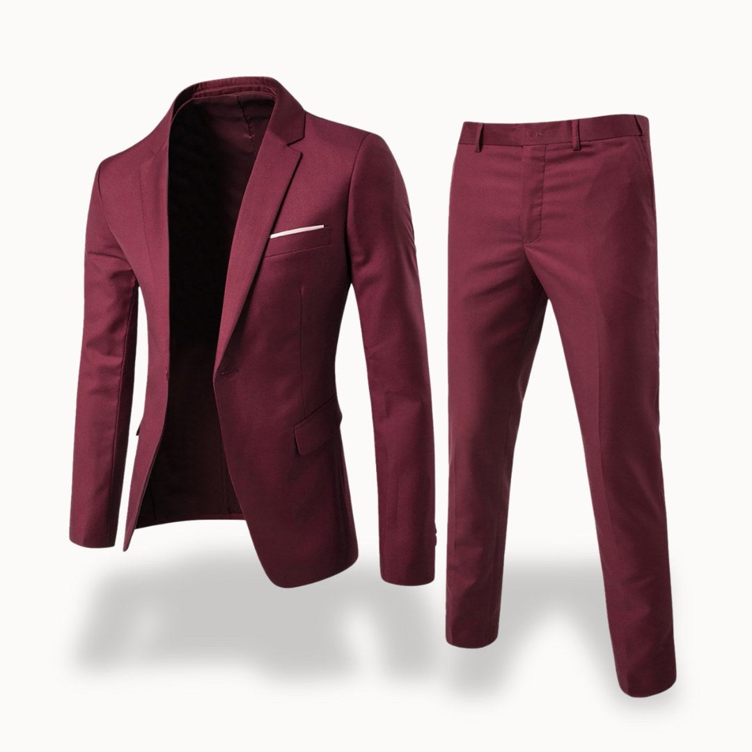 Owen | Men's Formal Two-Piece Suit, Slim-Fit Blazer Suit | Dressific | Red