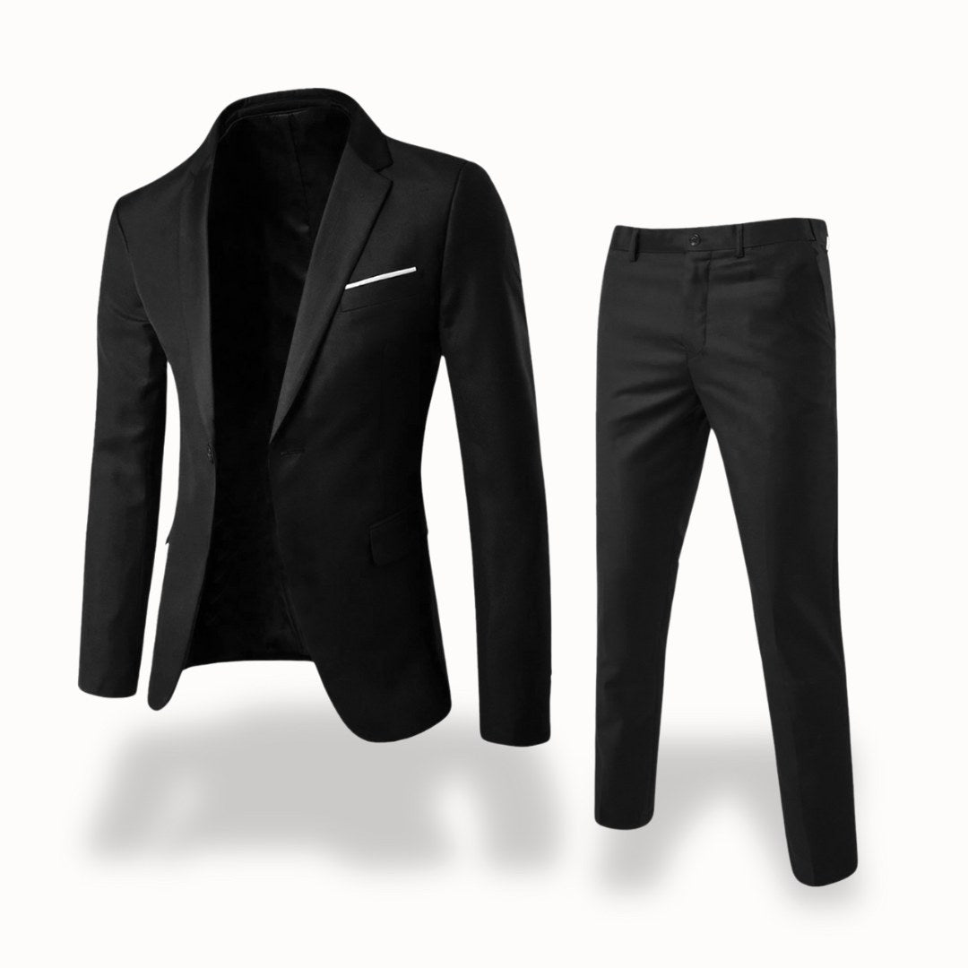 Owen | Men's Formal Two-Piece Suit, Slim-Fit Blazer Suit | Dressific | Black