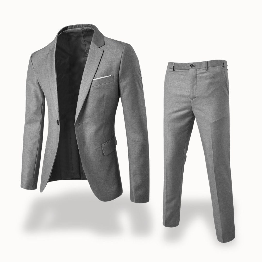 Owen | Men's Formal Two-Piece Suit, Slim-Fit Blazer Suit | Dressific | Grey