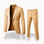 Owen | Men's Formal Two-Piece Suit, Slim-Fit Blazer Suit | Dressific | Beige