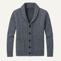 Parker | Men's Cashmere Cardigan, Relaxed Fit Knit Jumper | Dressific | Grey