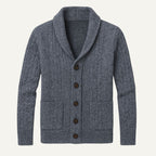 Parker | Men's Cashmere Cardigan, Relaxed Fit Knit Jumper | Dressific | Grey