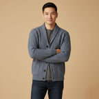 Parker | Men's Cashmere Cardigan, Relaxed Fit Knit Jumper | Dressific | Beige