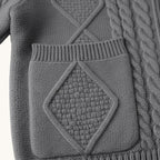 Parker | Men's Cashmere Cardigan, Relaxed Fit Knit Jumper | Dressific | Dark Grey