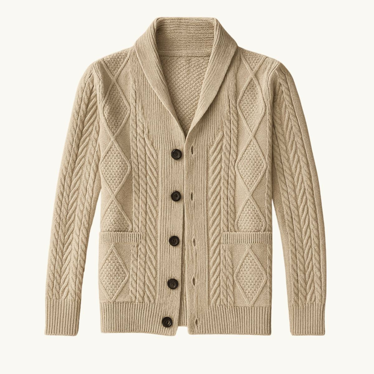 Parker | Men's Cashmere Cardigan, Relaxed Fit Knit Jumper | Dressific