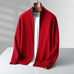 Parker | Men's Full-Zip Knit Cardigan, Comfortable Everyday Cardigan | My Sweet Wardrobe | Orange