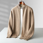 Parker | Men's Full-Zip Knit Cardigan, Comfortable Everyday Cardigan | My Sweet Wardrobe | Beige