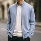 Parker | Men's Full-Zip Knit Cardigan, Comfortable Everyday Cardigan | My Sweet Wardrobe | Blue
