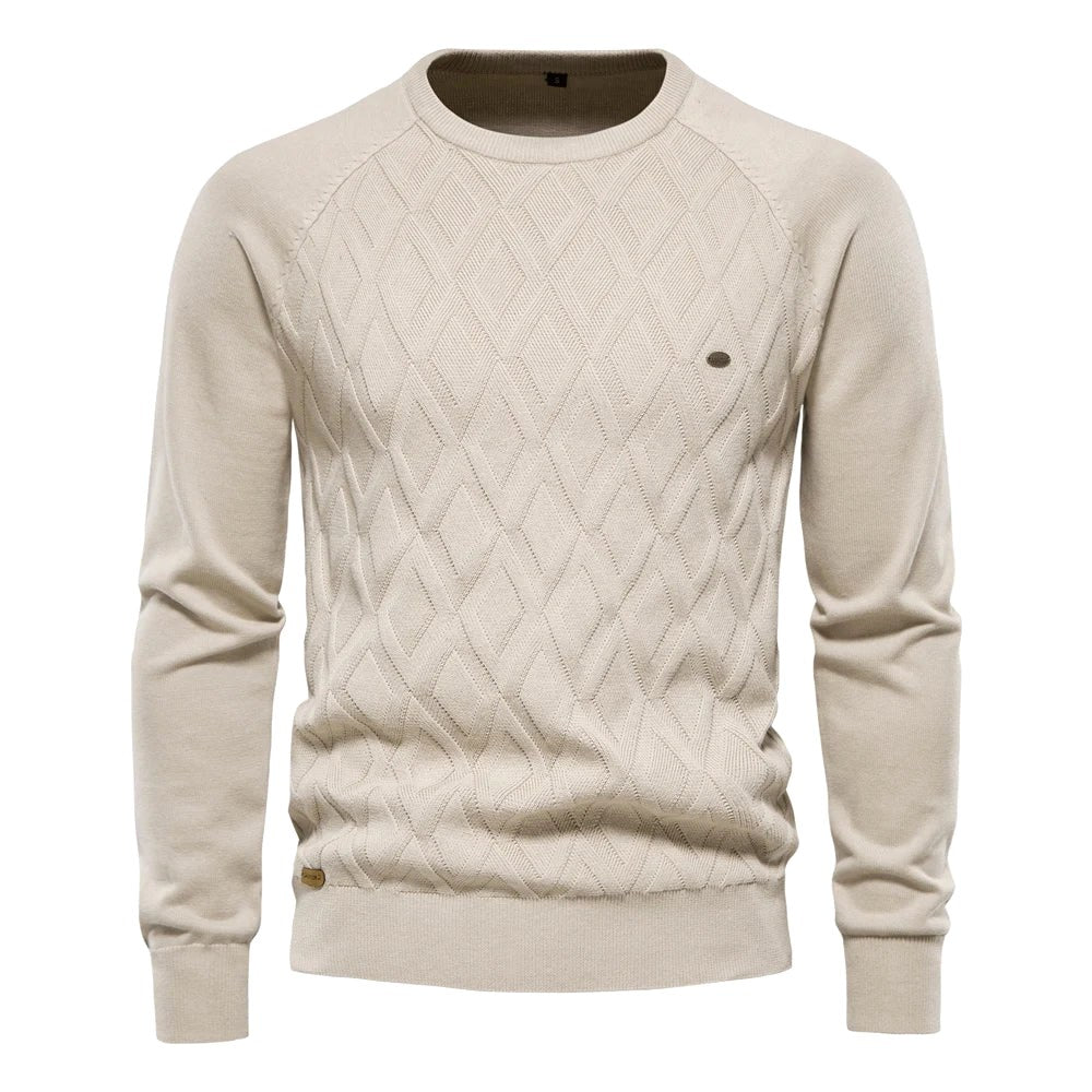 Patrick | Classic Men's Cotton Jumper, Elegant Casual Jumper | My Sweet Wardrobe | Brown