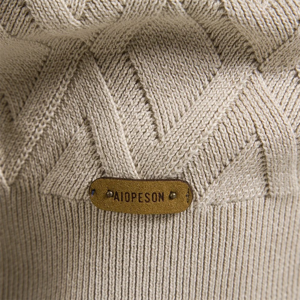 Patrick | Classic Men's Cotton Jumper, Elegant Casual Jumper | My Sweet Wardrobe | Khaki
