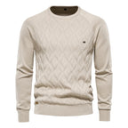 Patrick | Classic Men's Cotton Jumper, Elegant Casual Jumper | My Sweet Wardrobe | Brown