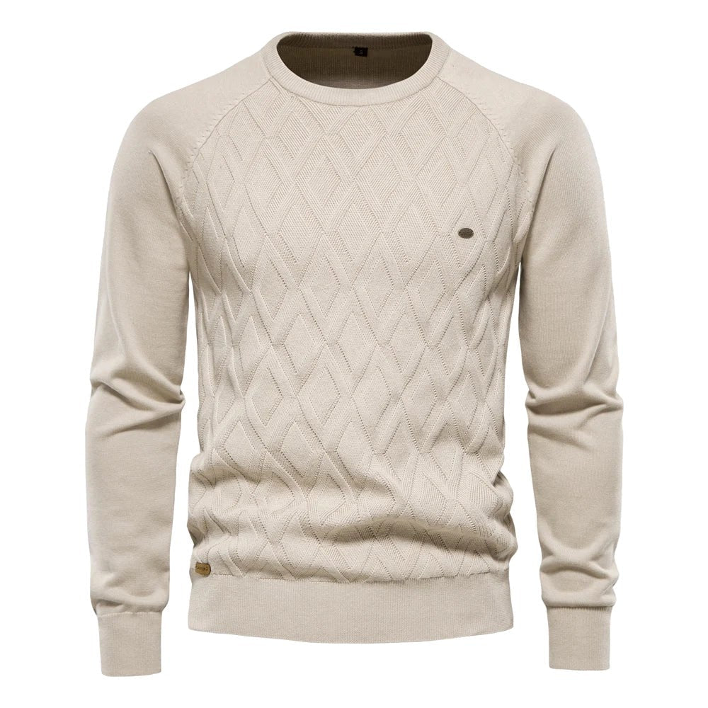 Patrick | Classic Men's Cotton Jumper, Elegant Casual Jumper | My Sweet Wardrobe | Brown