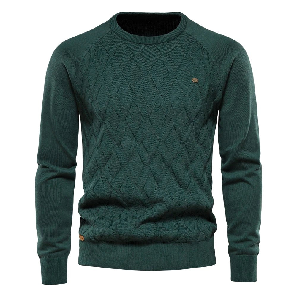 Patrick | Classic Men's Cotton Jumper, Elegant Casual Jumper | My Sweet Wardrobe | Brown