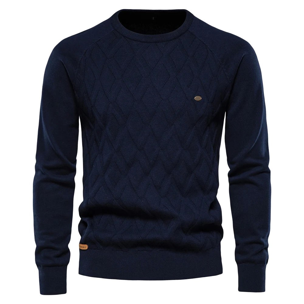 Patrick | Classic Men's Cotton Jumper, Elegant Casual Jumper | My Sweet Wardrobe | Brown