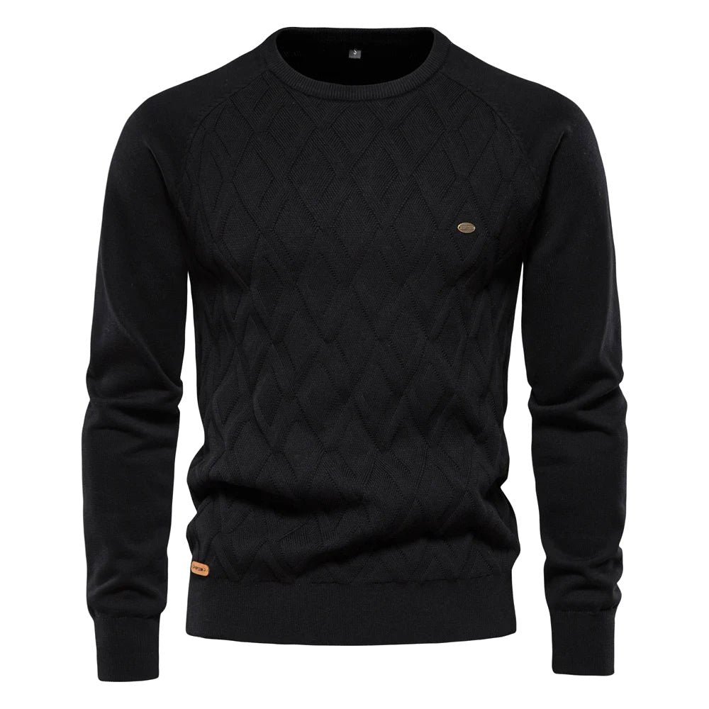 Patrick | Classic Men's Cotton Jumper, Elegant Casual Jumper | My Sweet Wardrobe | Khaki