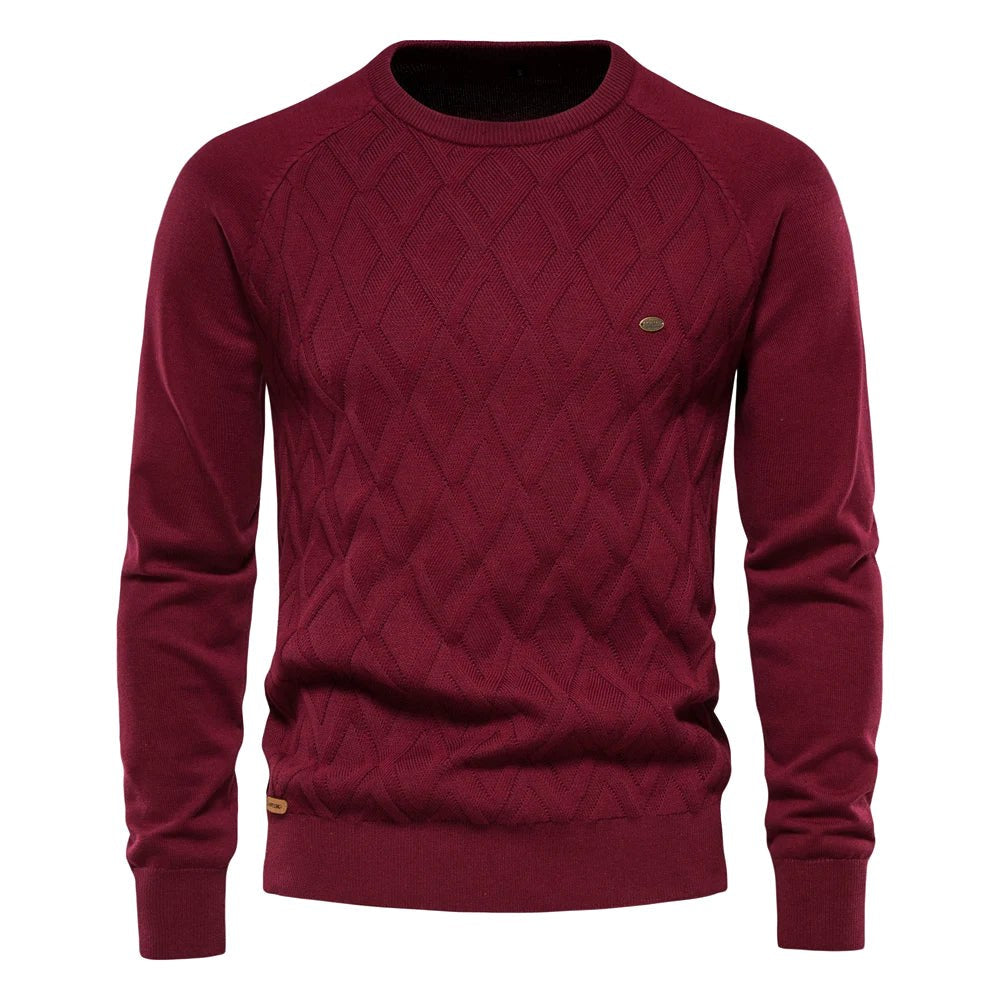 Patrick | Classic Men's Cotton Jumper, Elegant Casual Jumper | My Sweet Wardrobe | Khaki