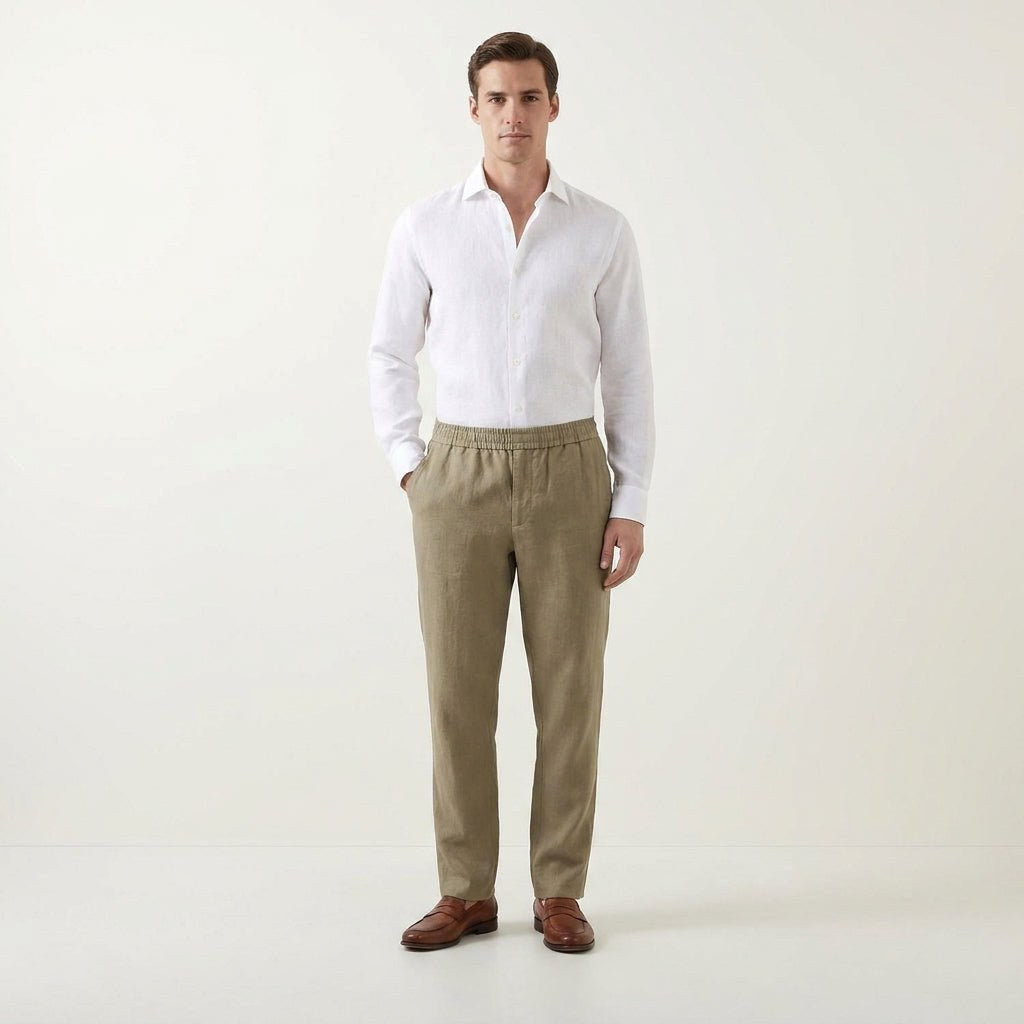 Patrick | Men's Linen-Cotton Blend Trousers with a Comfortable Fit; Breathable Summer Trousers | My Sweet Wardrobe