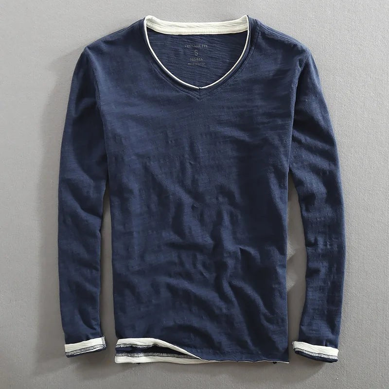 Paul | Men's V-Neck Long-Sleeve Jumper, Elegant Casual Jumper | My Sweet Wardrobe | Blue