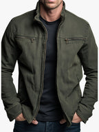 Paul | Men's Classic Cotton Jacket, Structured Casual Jacket | My Sweet Wardrobe | Army Green