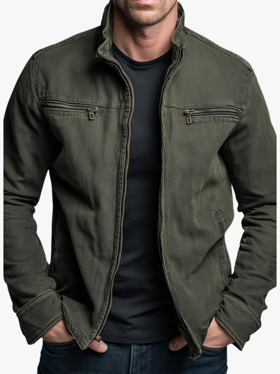 Paul | Men's Classic Cotton Jacket, Structured Casual Jacket | My Sweet Wardrobe | Army Green