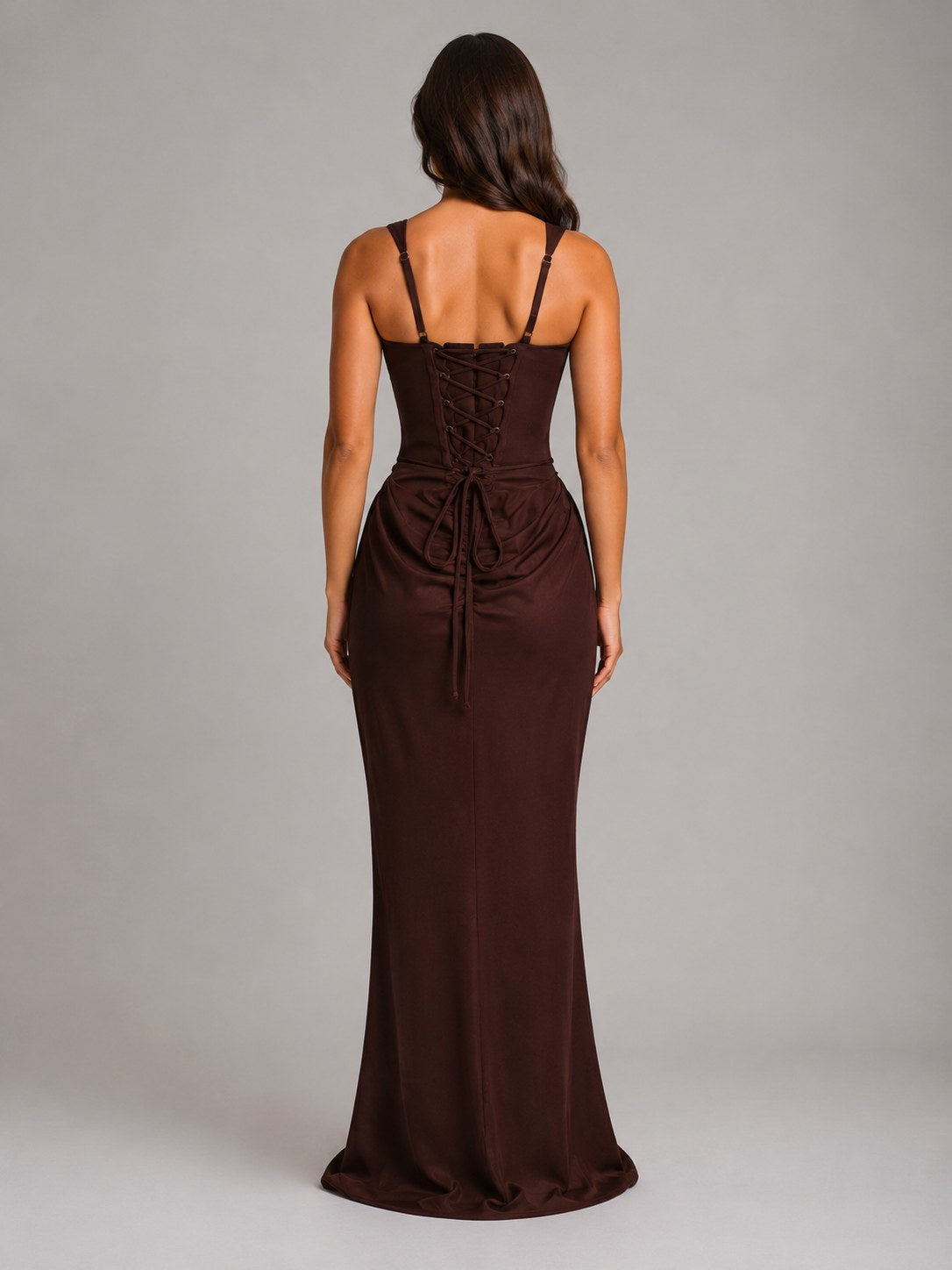 Penelope | Women's Bodycon Draped Corset Maxi Dress, Sculpted Silhouette Evening Dress | My Sweet Wardrobe | White