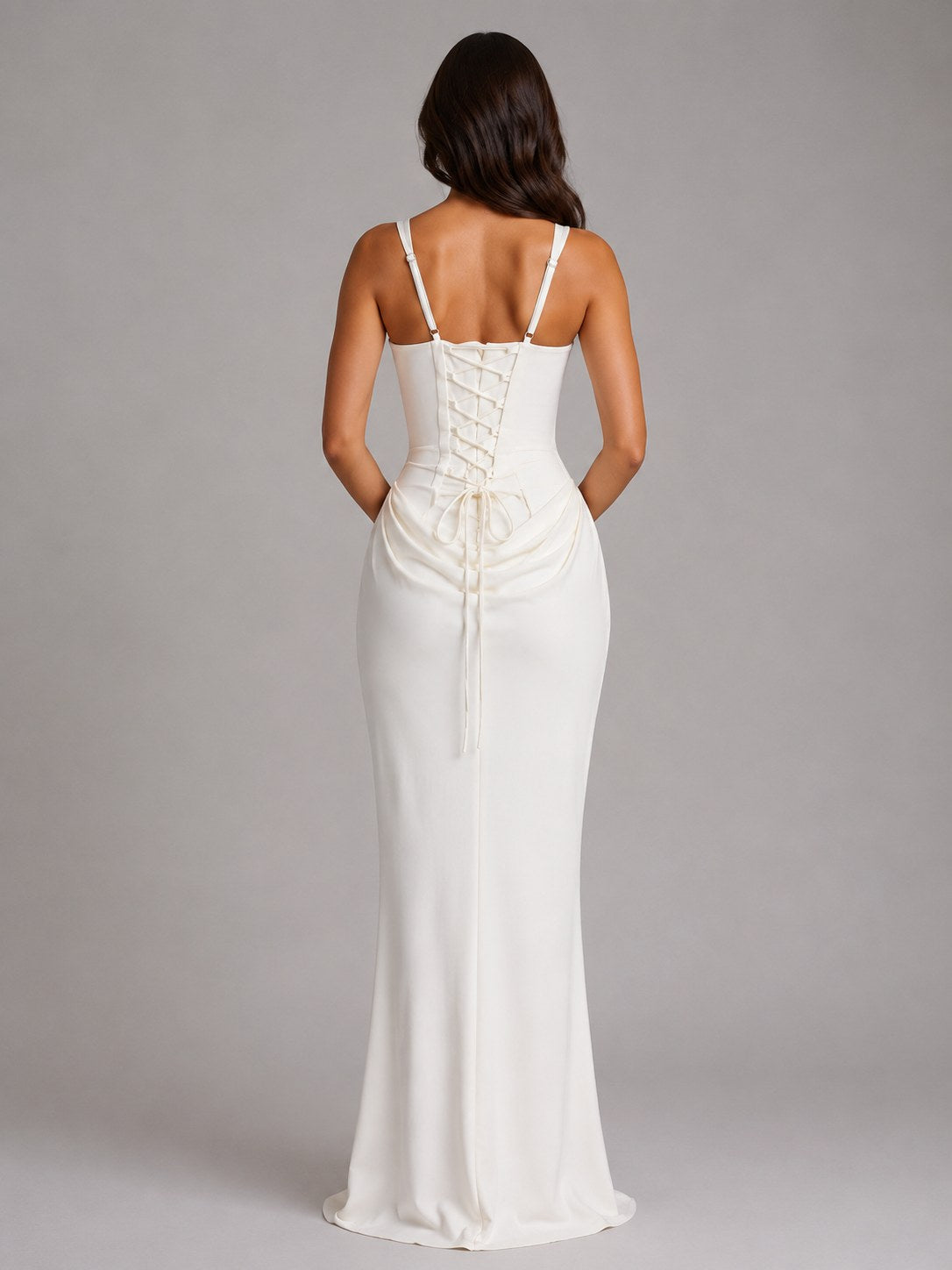 Penelope | Women's Bodycon Draped Corset Maxi Dress, Sculpted Silhouette Evening Dress | My Sweet Wardrobe