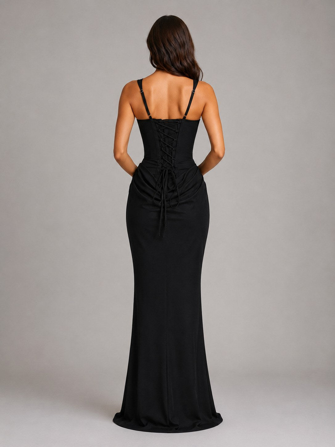 Penelope | Women's Bodycon Draped Corset Maxi Dress, Sculpted Silhouette Evening Dress | My Sweet Wardrobe