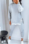 Penelope | Women's Oversized Two-Piece Lounge Set, Tapered Joggers | My Sweet Wardrobe | Grey