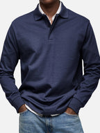 Percy | Men's Long-Sleeve Polo Shirt, Tailored Smart Polo | My Sweet Wardrobe