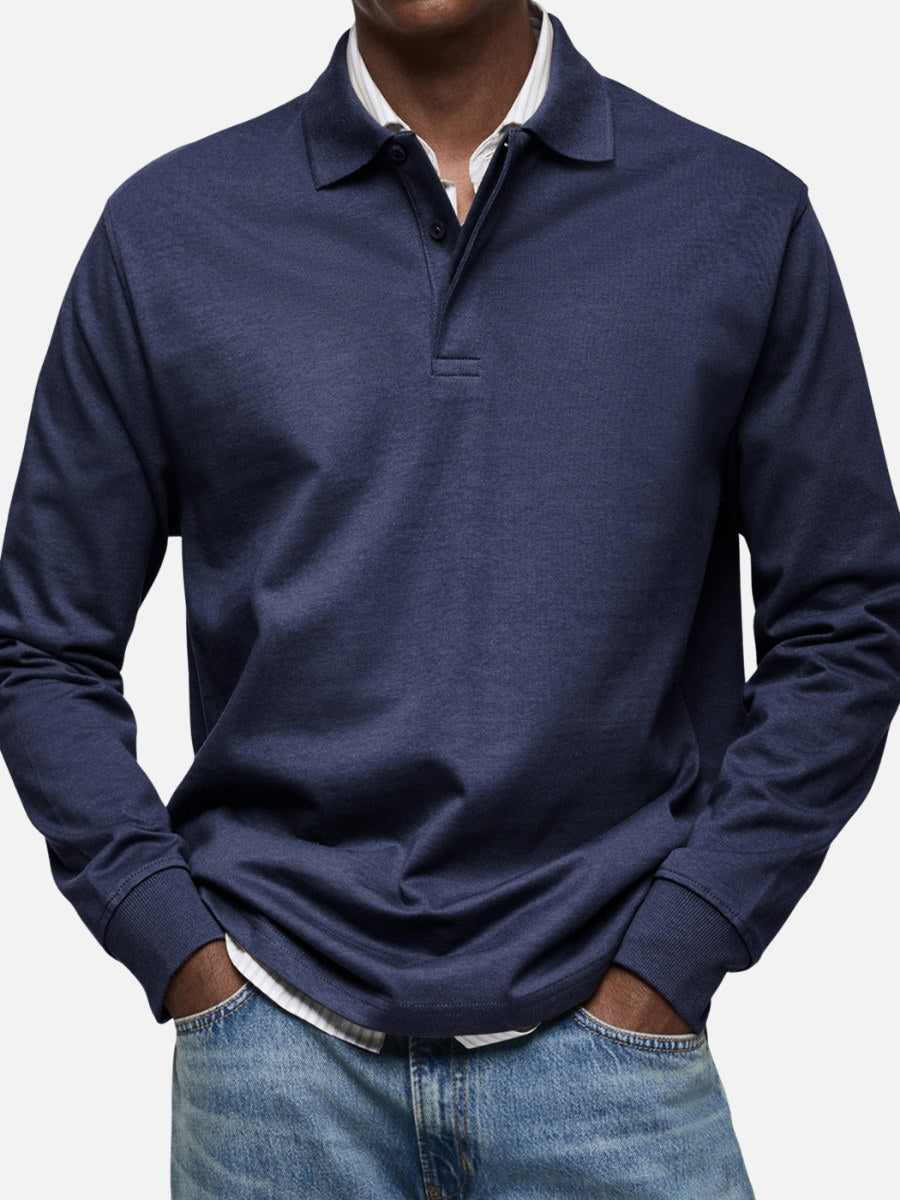 Percy | Men's Long-Sleeve Polo Shirt, Tailored Smart Polo | My Sweet Wardrobe