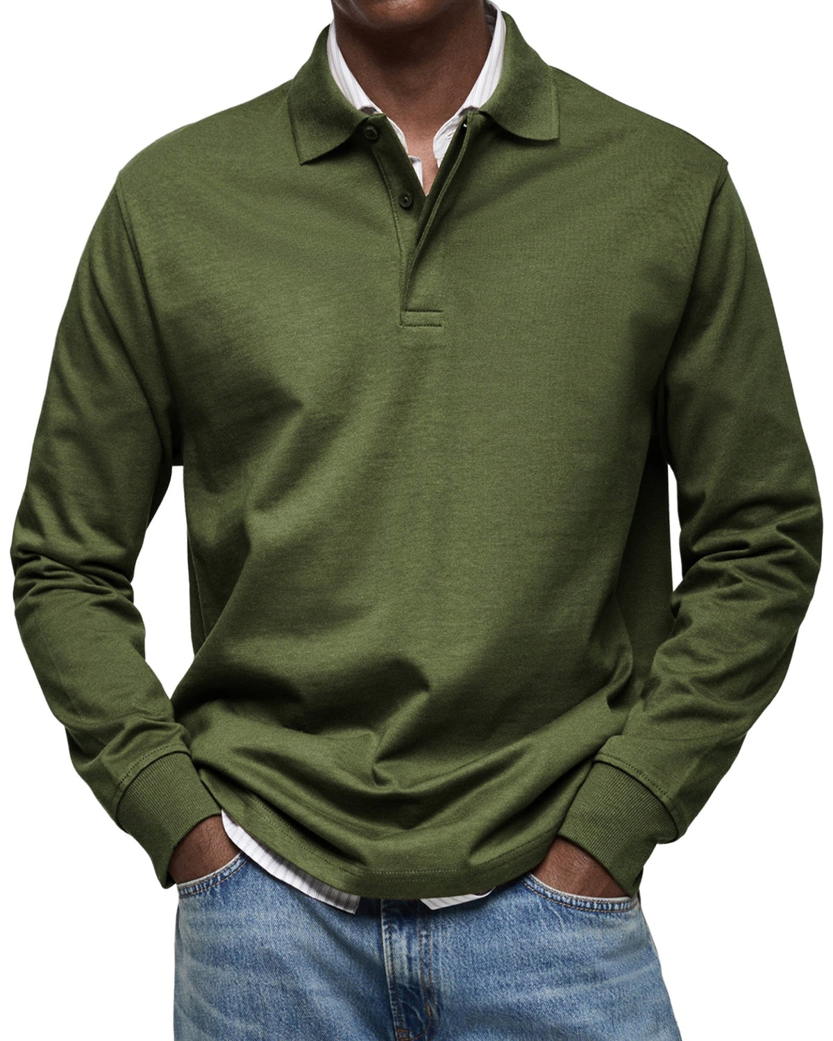 Percy | Men's Long-Sleeve Polo Shirt, Tailored Smart Polo | My Sweet Wardrobe