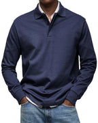 Percy | Men's Long-Sleeve Polo Shirt, Tailored Smart Polo | My Sweet Wardrobe