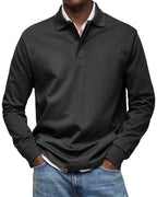 Percy | Men's Long-Sleeve Polo Shirt, Tailored Smart Polo | My Sweet Wardrobe
