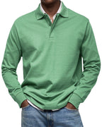 Percy | Men's Long-Sleeve Polo Shirt, Tailored Smart Polo | My Sweet Wardrobe