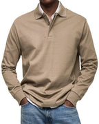 Percy | Men's Long-Sleeve Polo Shirt, Tailored Smart Polo | My Sweet Wardrobe