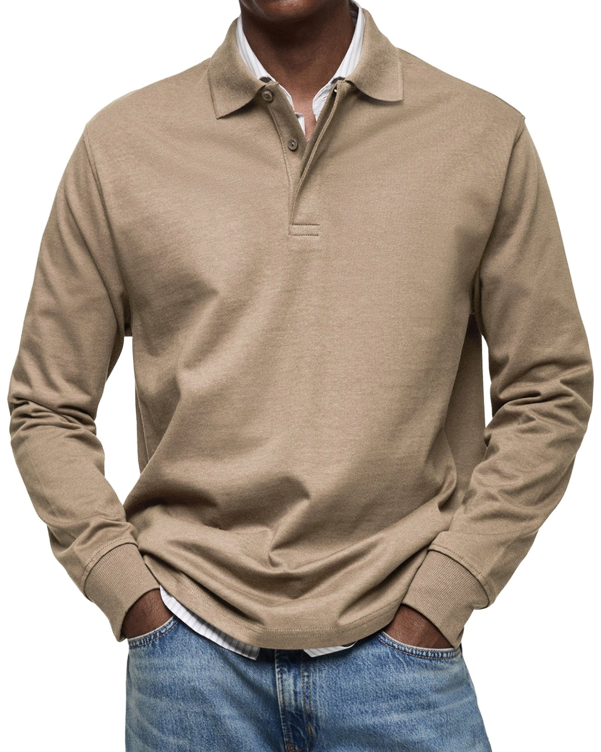 Percy | Men's Long-Sleeve Polo Shirt, Tailored Smart Polo | My Sweet Wardrobe