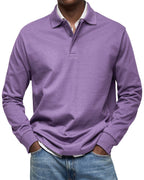 Percy | Men's Long-Sleeve Polo Shirt, Tailored Smart Polo | My Sweet Wardrobe