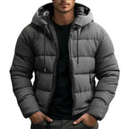 Philip | Men's Hooded Quilted Puffer Jacket, Padded Autumn Coat | My Sweet Wardrobe | Gray