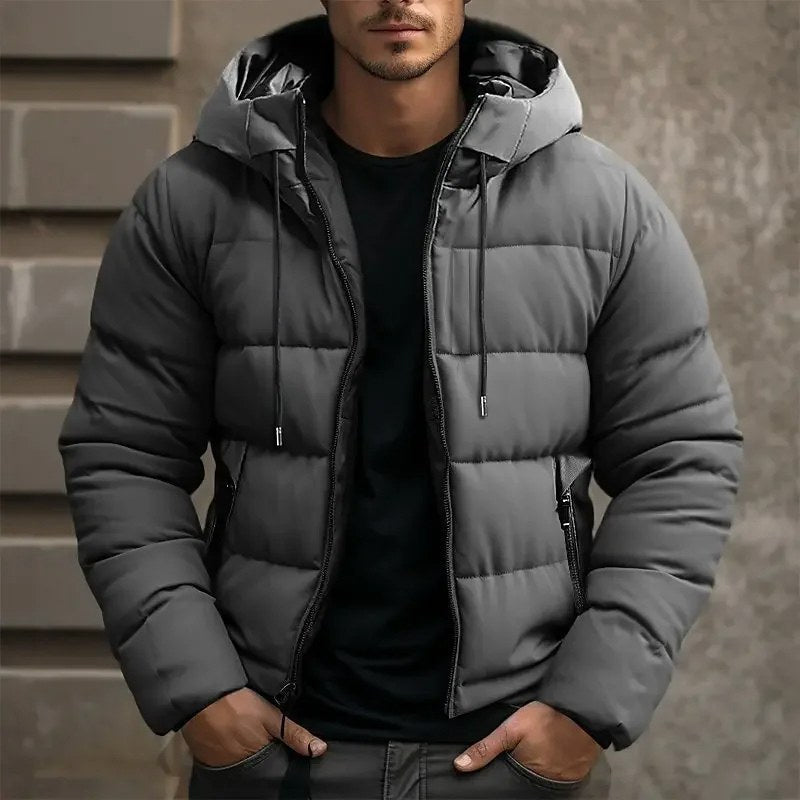 Philip | Men's Hooded Quilted Puffer Jacket, Padded Autumn Coat | My Sweet Wardrobe