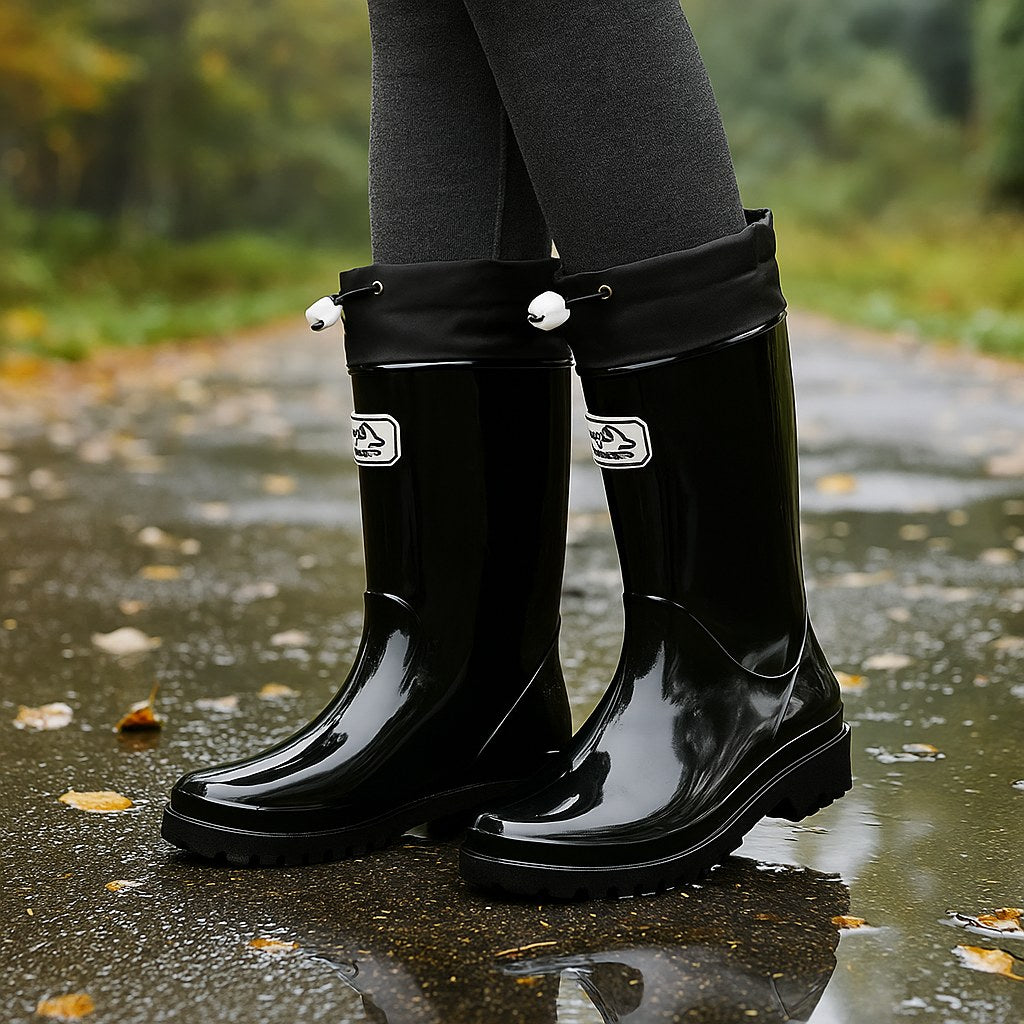 Phoebe | Women's Waterproof Rubber Boots, Adjustable Lace Rain Boots | My Sweet Wardrobe
