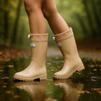 Phoebe | Women's Waterproof Rubber Boots, Adjustable Lace Rain Boots | My Sweet Wardrobe