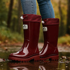 Phoebe | Women's Waterproof Rubber Boots, Adjustable Lace Rain Boots | My Sweet Wardrobe