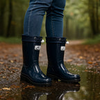 Phoebe | Women's Waterproof Rubber Boots, Adjustable Lace Rain Boots | My Sweet Wardrobe
